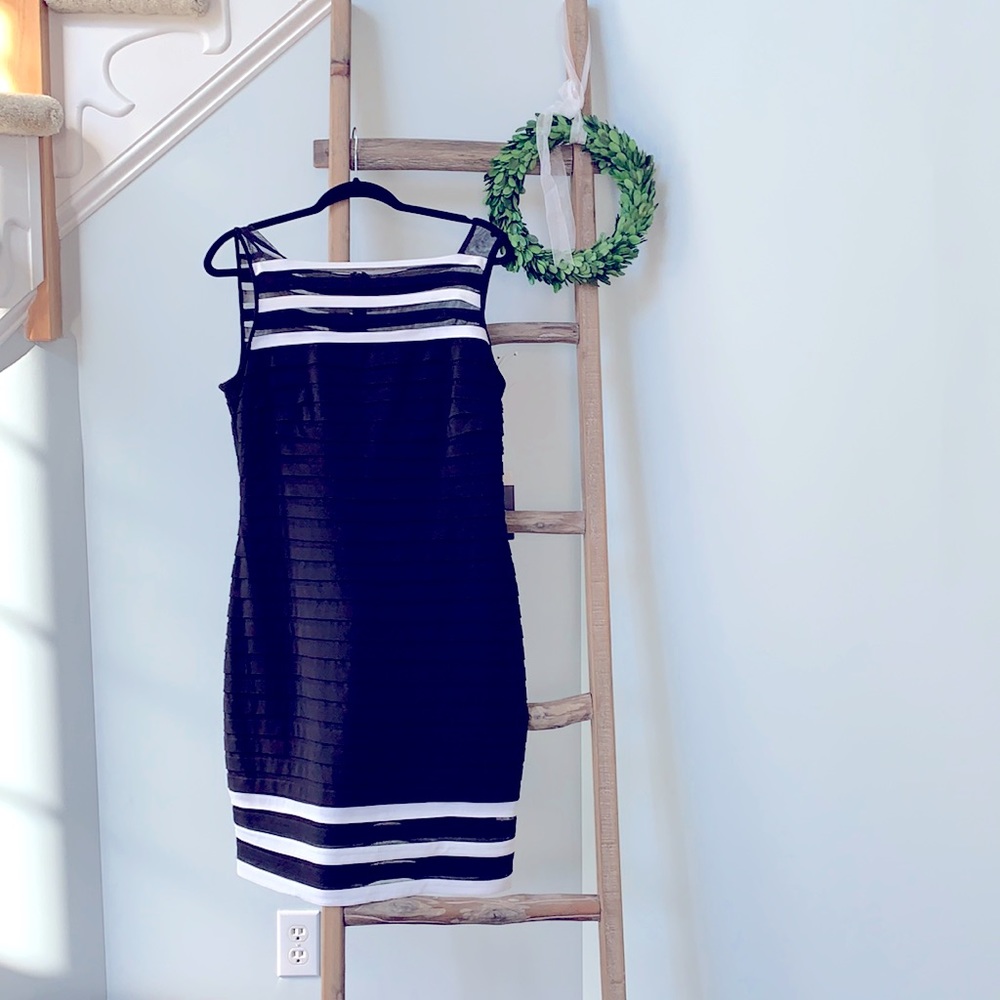 Black & ivory sheath dress new w/tags